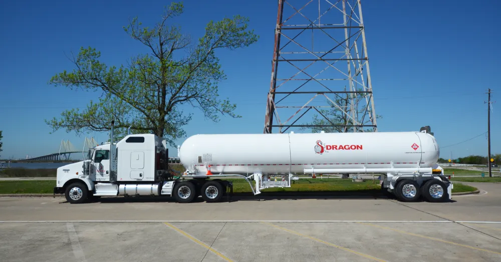 White fuel tanker truck for agricultural use parked on the roadside.